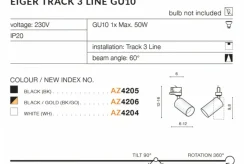 Sklep Kaja reflektor trójfazowy do szyny AZ4205 EIGER | Kaja Oświetlenie