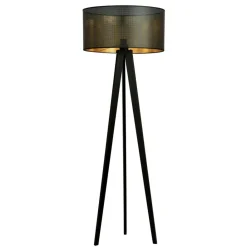 Sklep Kaja Czarny trójnóg z dwukolorowym abażurem 1148/LP1 ASTON | Kaja