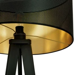 Sklep Kaja Czarny trójnóg z dwukolorowym abażurem 1148/LP1 ASTON | Kaja