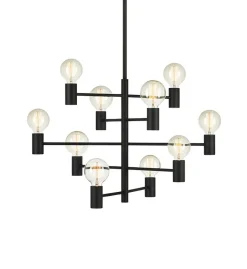 Best Sale Czarny żyrandol na dziesięć żarówek 107187 | Kaja Oświetlenie Żyrandole Nowoczesne