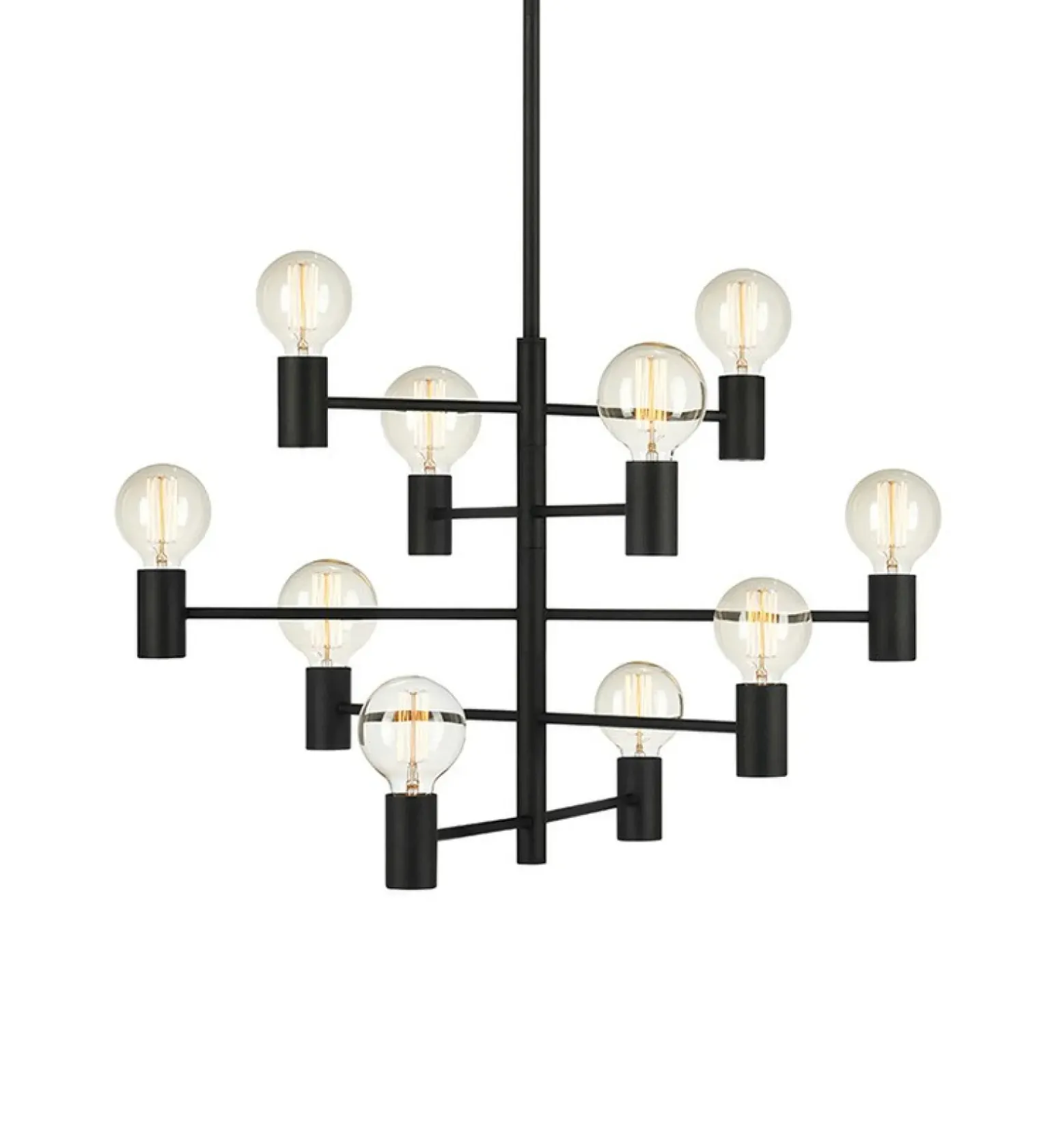 Best Sale Czarny żyrandol na dziesięć żarówek 107187 | Kaja Oświetlenie Żyrandole Nowoczesne