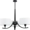 Sklep Kaja Czarny żyrandol z białymi abażurami O2873 W3 CZA + BIA | Kaja