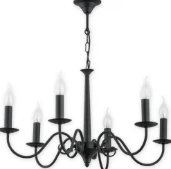 Sklep Kaja Czarny żyrandol z regulacją wysokości O2896 W6 CZA | Kaja Oświetlenie