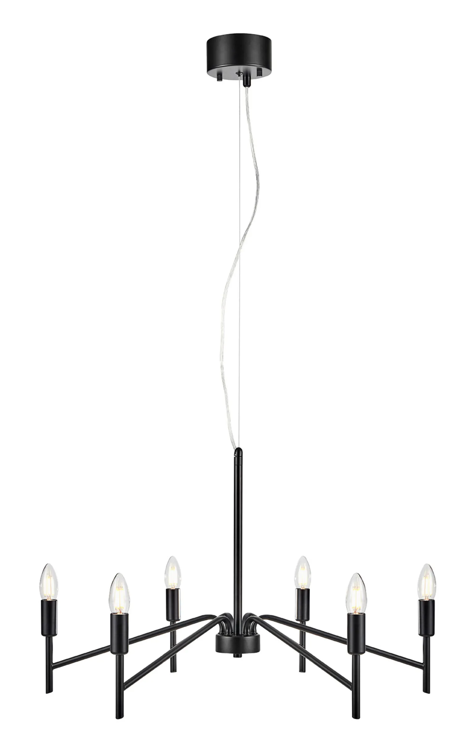 Sklep Kaja Czarny żyrandol z sześcioma małymi gwintami 108209 | Kaja Oświetlenie
