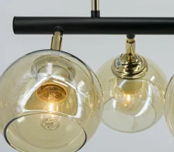 Cheap Czarny zwis z ruchomymi kloszami, do kuchni 2208/4 BL TR PIRAN | Kaja Żyrandole Nowoczesne