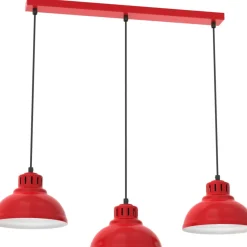 Online Czerwona listwa sufitowa z trzema kloszami LX 9227 z serii SVEN | Kaja Żyrandole Nowoczesne