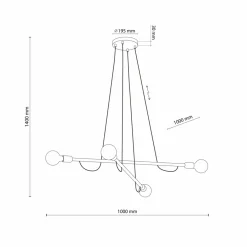 Best Czterokierunkowa, drewniana lampa wisząca TK 4952 z serii HELIX WOOD Żyrandole Nowoczesne