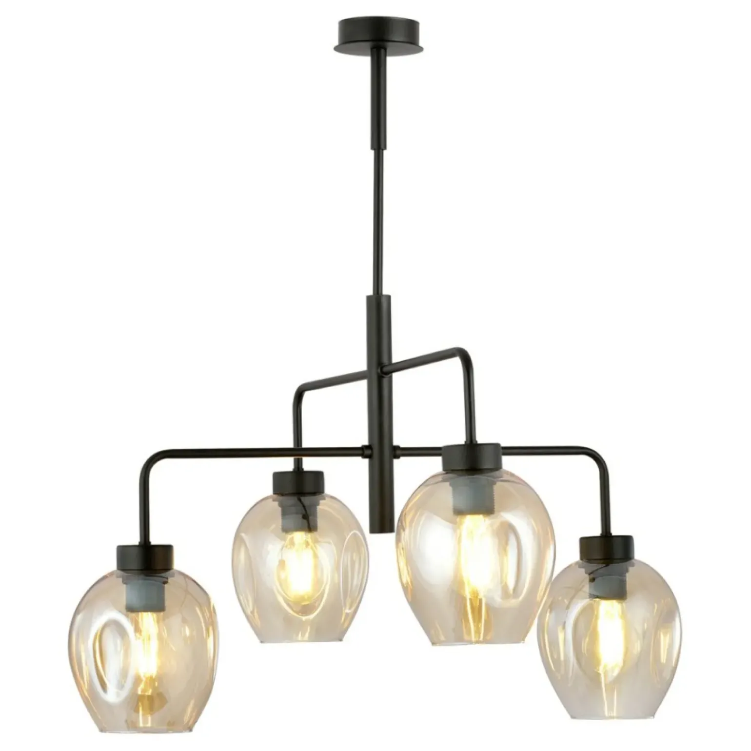 Discount Czteropunktowa, czarna lampa sufitowa 1165/4 LUKKA | Kaja Oświetlenie Żyrandole Nowoczesne