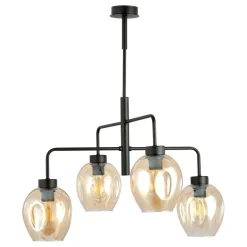 Discount Czteropunktowa, czarna lampa sufitowa 1165/4 LUKKA | Kaja Oświetlenie Żyrandole Nowoczesne