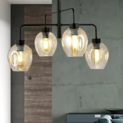 Discount Czteropunktowa, czarna lampa sufitowa 1165/4 LUKKA | Kaja Oświetlenie Żyrandole Nowoczesne