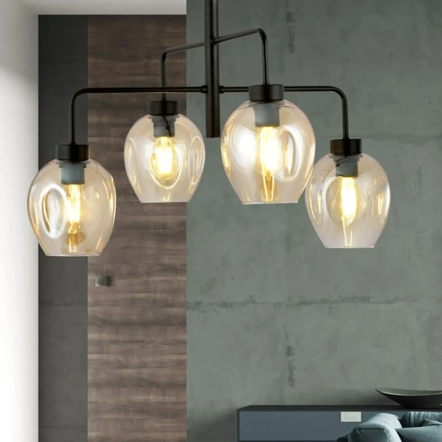 Discount Czteropunktowa, czarna lampa sufitowa 1165/4 LUKKA | Kaja Oświetlenie Żyrandole Nowoczesne