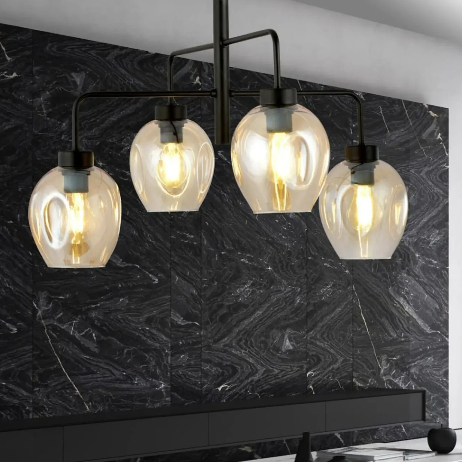 Discount Czteropunktowa, czarna lampa sufitowa 1165/4 LUKKA | Kaja Oświetlenie Żyrandole Nowoczesne