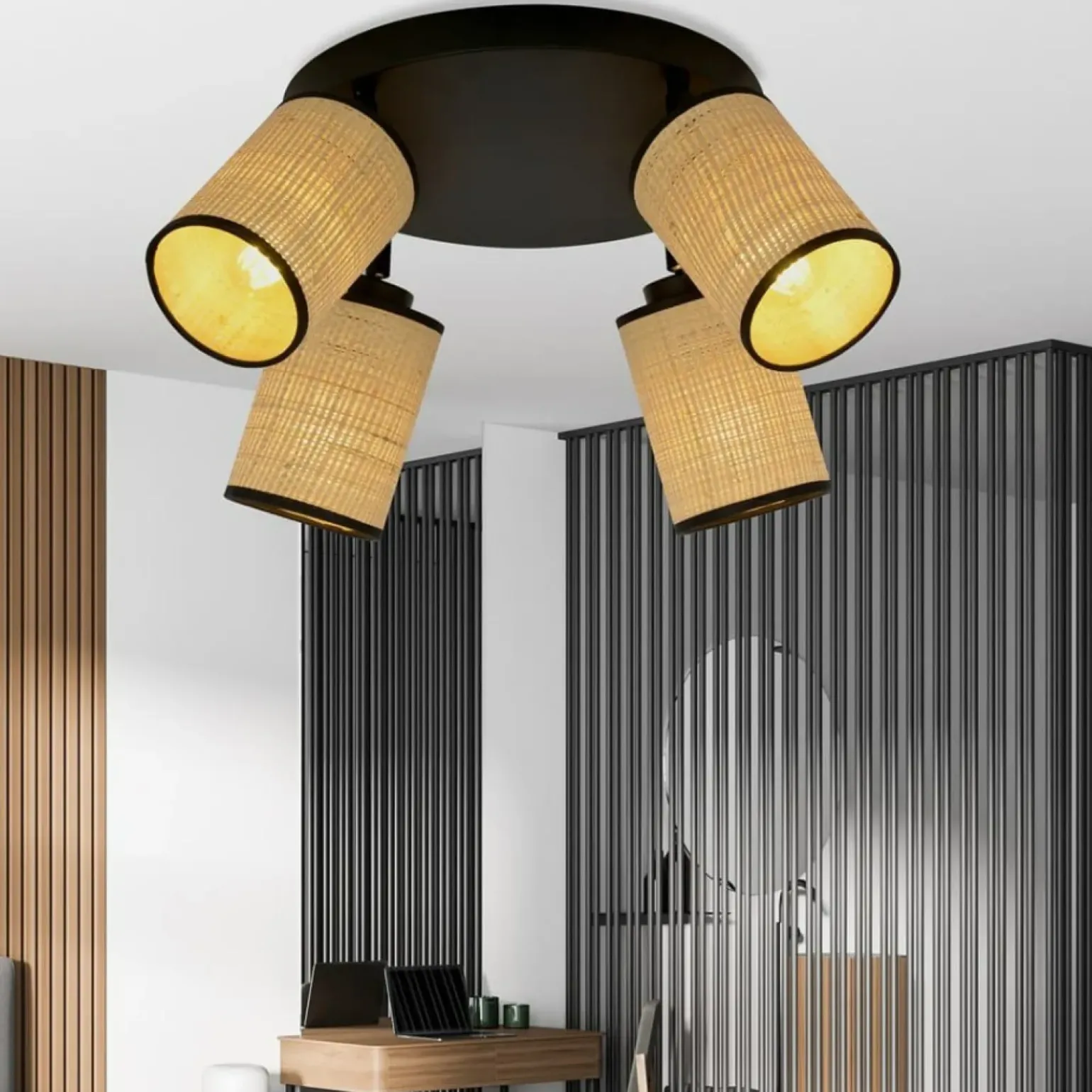 Sale Czteropunktowa lampa sufitowa w stylu eco 1151/4PREM YOGA | Kaja Żyrandole Nowoczesne