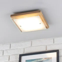 Sklep Kaja Dębowa lampa sufitowa, retro plafon LED 4022974 FINN | Kaja