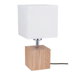 Sklep Kaja Dębowa lampka stołowa z abażurem 7191174 TRONGO SQUARE | Kaja