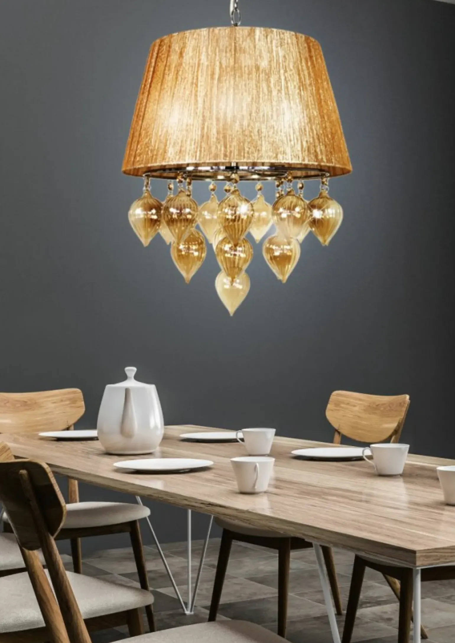 Sklep Kaja Dekoracyjna, abażurowa lampa wisząca 33-04567 ELISSA | Kaja