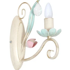 Sklep Kaja Dekoracyjna, beżowa lampa ścienna z kwiatami LX 444 LUCE | Kaja