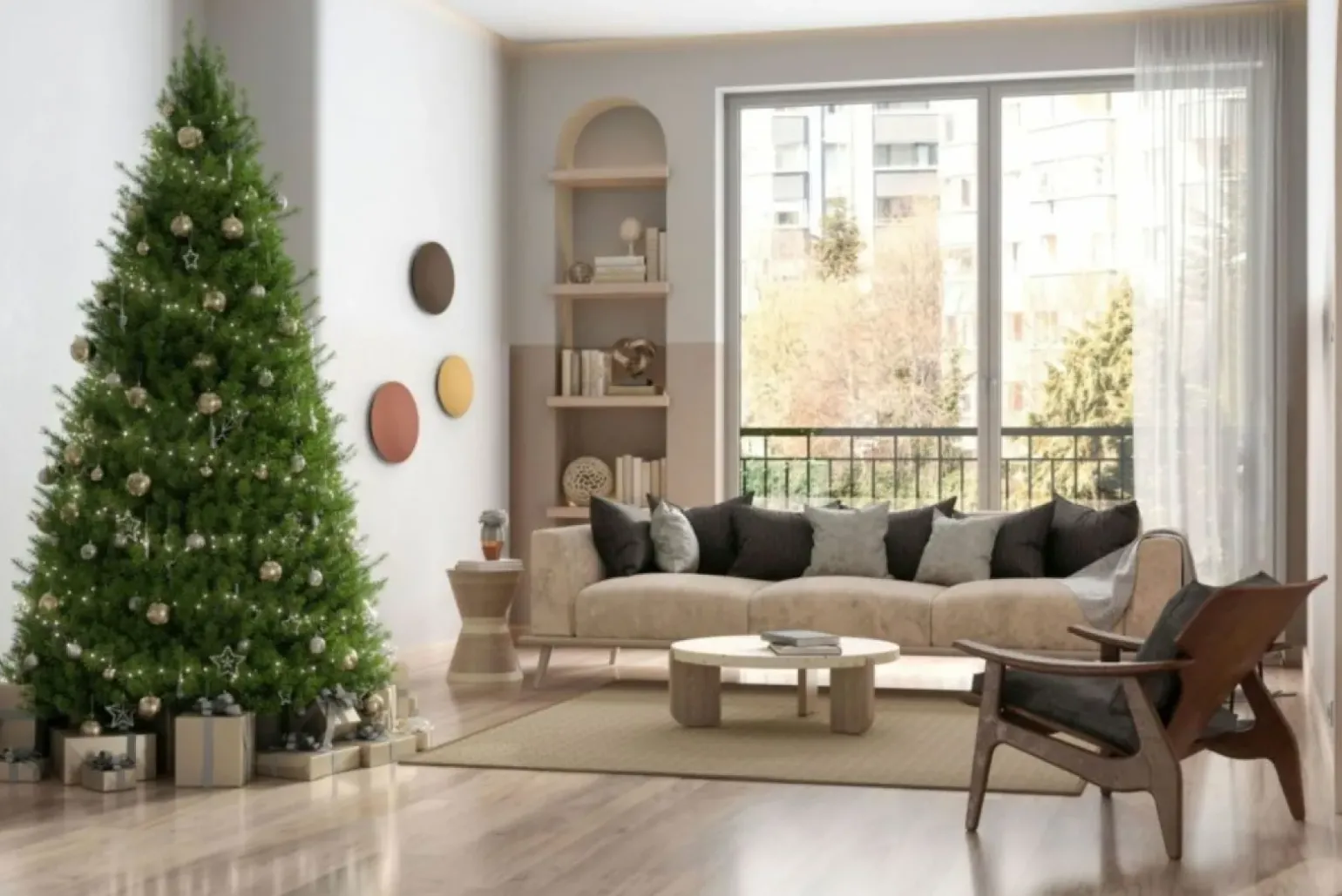 Sklep Kaja Dekoracyjna, brązowa lampa ścienna do sypialni ⌀25cm 10352 RING | Kaja