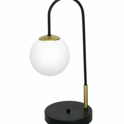 Sklep Kaja Dekoracyjna, czarno-złota lampa stołowa LX 3202 z serii CAMBRIDGE