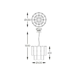 Discount Dekoracyjna, elegancka lampa wisząca MD3523-8M-EBCN NIRA | Kaja Żyrandole Nowoczesne