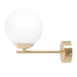 Sklep Kaja Dekoracyjna lampa ścienna, złoto-biały kinkiet K-5425 z serii REA