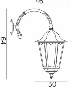 Sklep Kaja Dekoracyjna lampa elewacyjna, czarna K 3012/1/BD z serii RETRO MAXI | Kaja Oświe