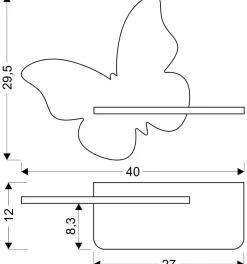 Sklep Kaja Dekoracyjna lampa jako lampka nocna 21-84897 BUTTERFLY | Kaja