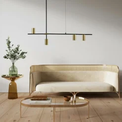 Best Dekoracyjna lampa nad stół LP-074/4PL BK/GD ARIZONA | Kaja Oświetlenie Żyrandole Nowoczesne