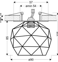 Sklep Kaja Dekoracyjna lampa podtynkowa w czarnym kolorze 2241135 | Kaja Oświetlenie