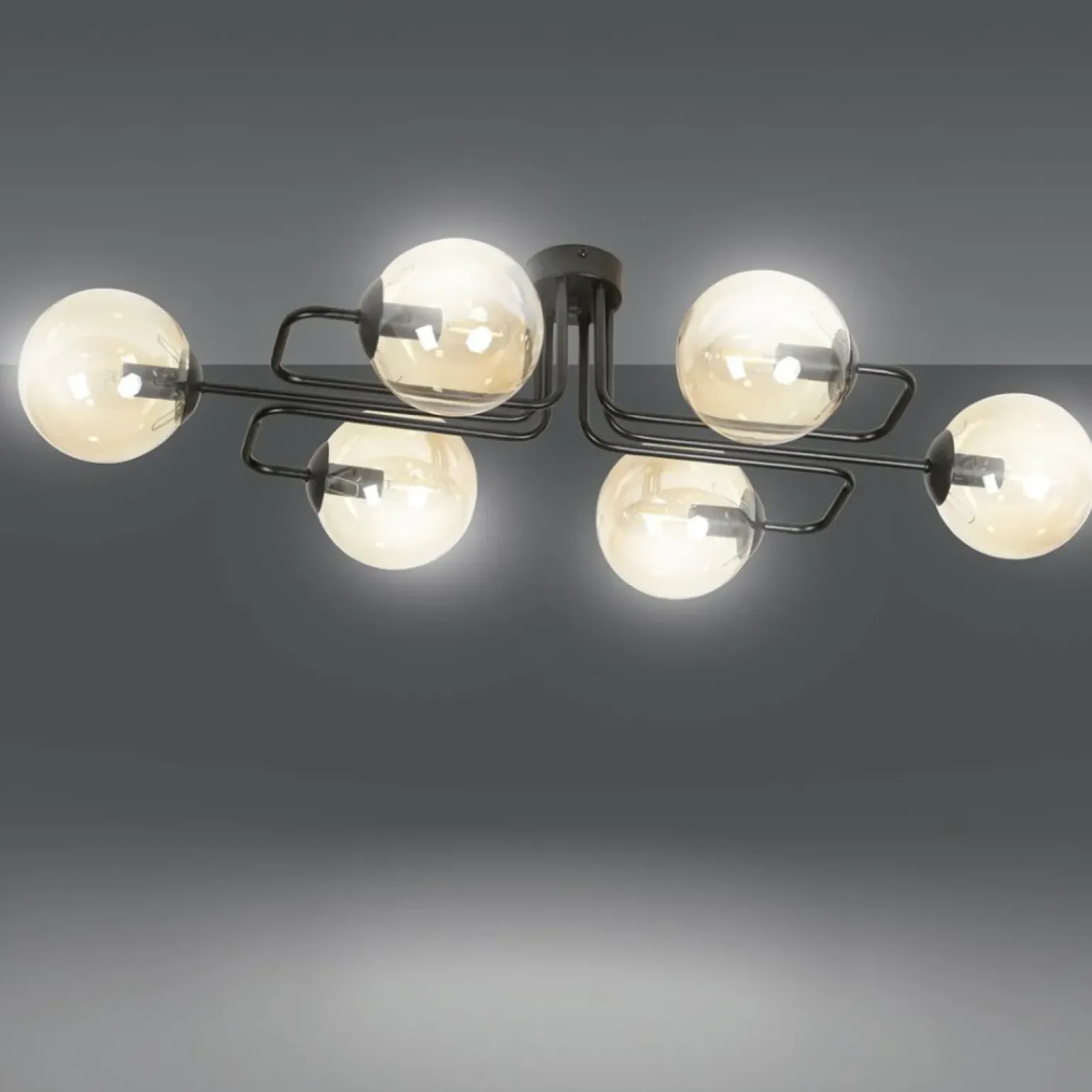 Best Sale Dekoracyjna lampa sufitowa z miodowymi kloszami 833/6A | Kaja Żyrandole Nowoczesne