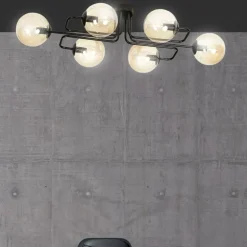 Best Sale Dekoracyjna lampa sufitowa z miodowymi kloszami 833/6A | Kaja Żyrandole Nowoczesne