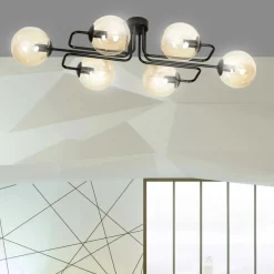 Best Sale Dekoracyjna lampa sufitowa z miodowymi kloszami 833/6A | Kaja Żyrandole Nowoczesne