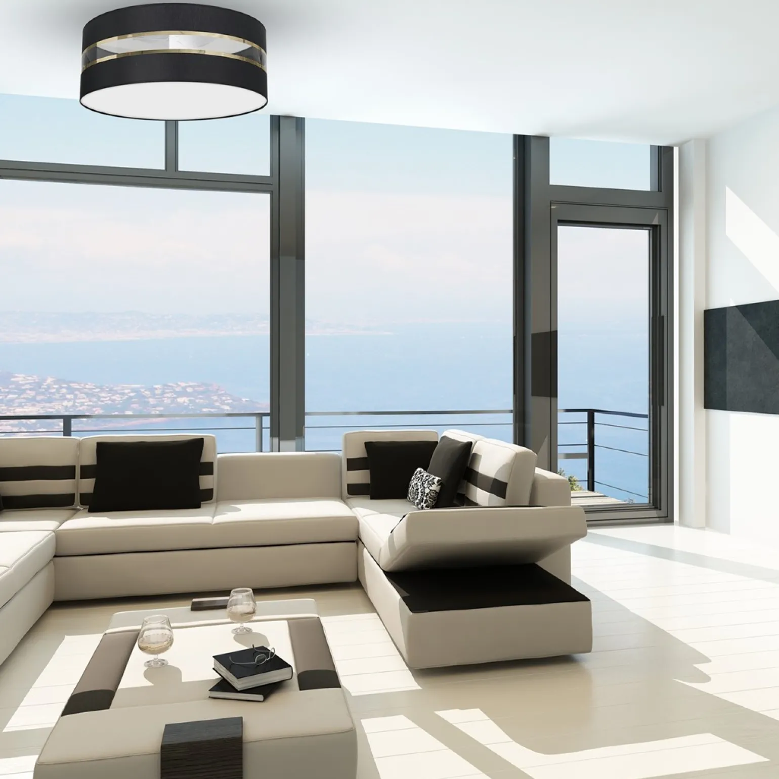 Sklep Kaja Dekoracyjna lampa sufitowa, plafon z abażurem MLP7339 z serii ULTIMO | Kaja Oświ