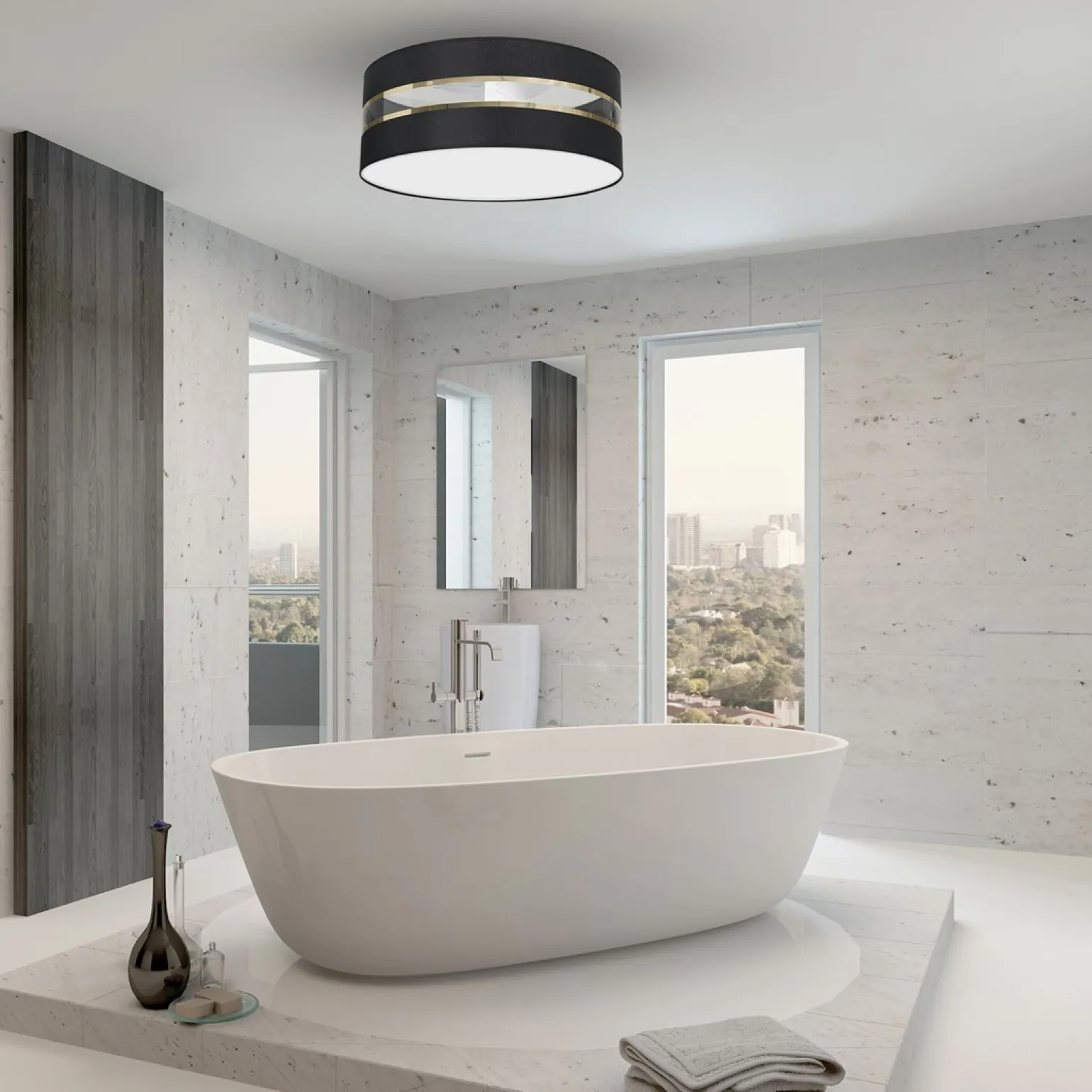 Sklep Kaja Dekoracyjna lampa sufitowa, plafon z abażurem MLP7339 z serii ULTIMO | Kaja Oświ