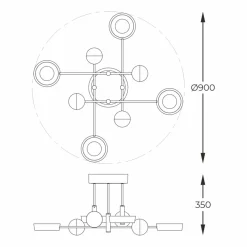 Sklep Kaja Dekoracyjna lampa sufitowa LED do salonu MX7170-8-3BGT LARA | Kaja