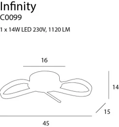 Sklep Kaja Dekoracyjna lampa sufitowa LED do sypialni MX C0099 INFINITY | Kaja