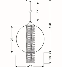 Sklep Kaja Dekoracyjna lampa wisząca z kryształkami 31-26699 ALLANI | Kaja