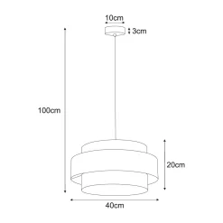 Sklep Kaja Dekoracyjna lampa wisząca, szeroki abażur K-5271 z serii CEZAR