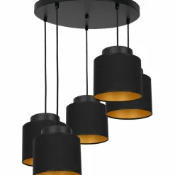 Best Dekoracyjna lampa wisząca czarno-złota LX 3184 z serii FRODI | Kaja Żyrandole Nowoczesne