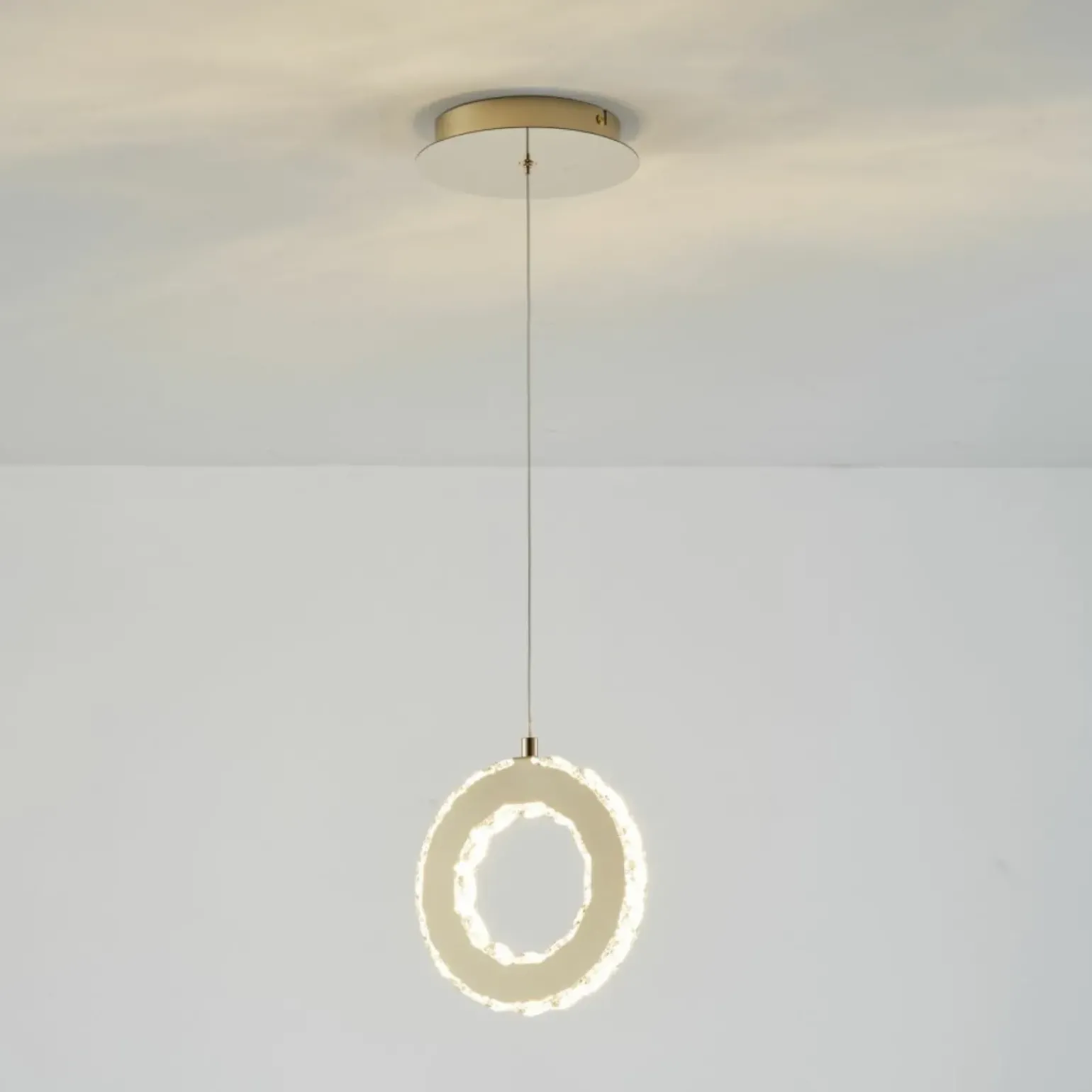 Discount Dekoracyjna lampa wisząca kryształowe koło MD3713-1-3GT GIRONA | Kaja Żyrandole Nowoczesne