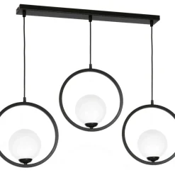 Best Dekoracyjna lampa wisząca z czarnymi okręgami MLP5594 z serii BOSTON | Kaja Oświ Żyrandole Nowoczesne