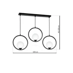Best Dekoracyjna lampa wisząca z czarnymi okręgami MLP5594 z serii BOSTON | Kaja Oświ Żyrandole Nowoczesne