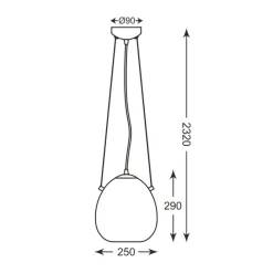 Discount Dekoracyjna lampa wisząca do jadalni P19066B-D25 MOON | Kaja Żyrandole Nowoczesne
