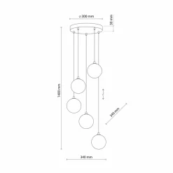 Clearance Dekoracyjna lampa wisząca do salonu loft TK 5747 z serii ELENA | Kaja Żyrandole Nowoczesne