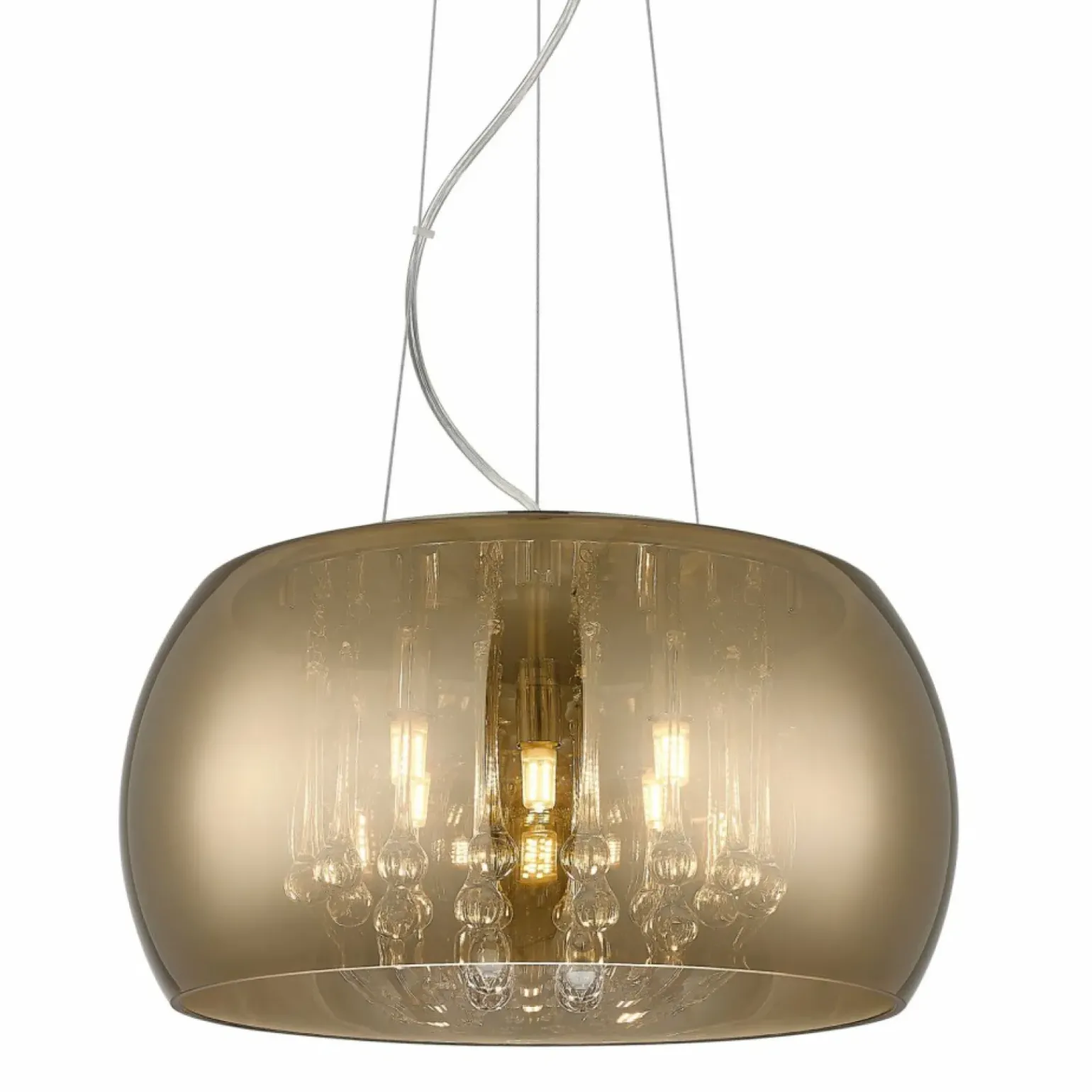 Store Dekoracyjna lampa ze złotym kloszem P0076-05L-F7HF CRYSTAL | Kaja Żyrandole Nowoczesne