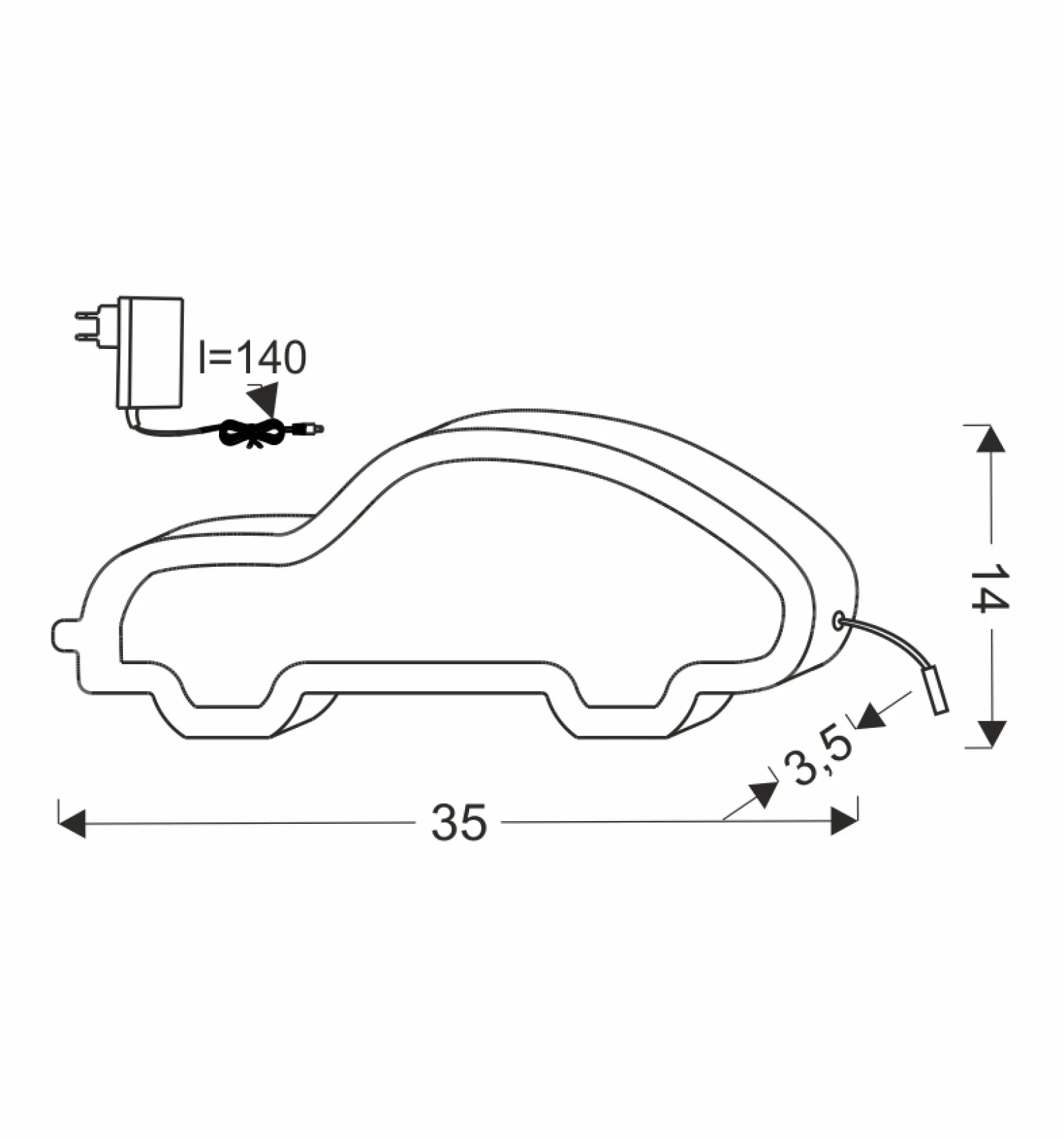 Sklep Kaja Dekoracyjna lampka na szafkę nocną chłopca 41-10650 CAR | Kaja
