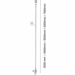 Clearance Dekoracyjna, liniowa lampa wisząca 300cm 4000K ANT 6023 SURIKA | Kaja Żyrandole Nowoczesne