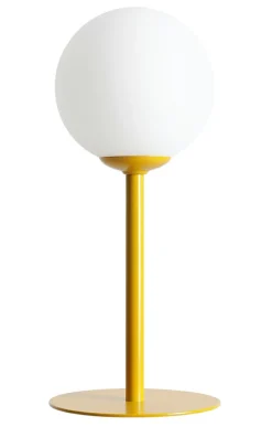 Sklep Kaja Dekoracyjna, musztardowa lampka stołowa do salonu 1080B14 PINNE
