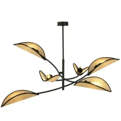 Outlet Dekoracyjna, rozłożysta lampa w stylu rustykalnym 1108/6 LOTUS | Kaja Żyrandole Nowoczesne