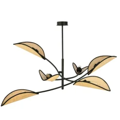 Outlet Dekoracyjna, rozłożysta lampa w stylu rustykalnym 1108/6 LOTUS | Kaja Żyrandole Nowoczesne